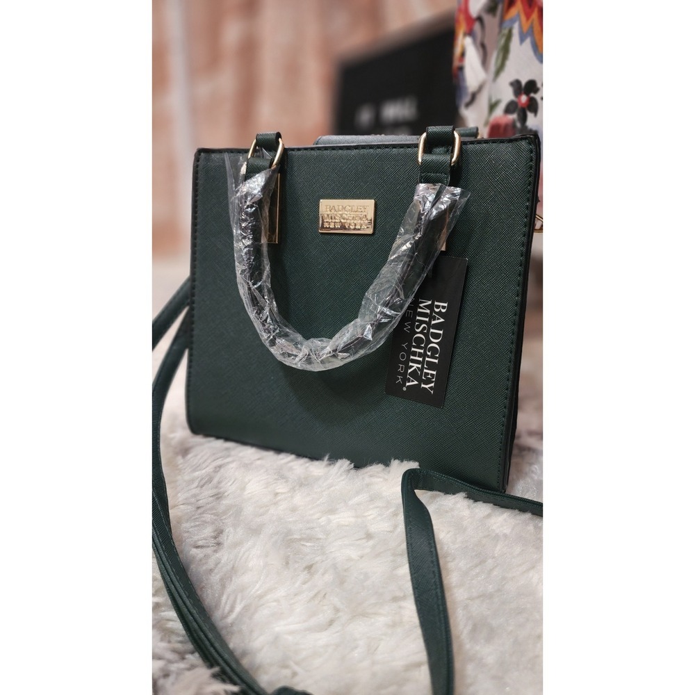 Badgley Mischka Green Mini Bag with Gold Accents